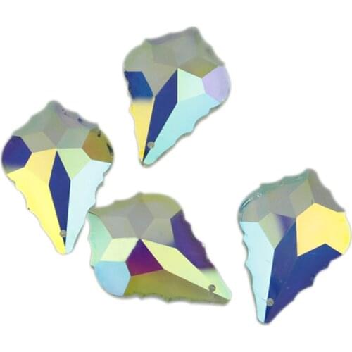 38mm-76mm Baroque Maple Leaf AB Crystal Chandelier Part Pendant Glass Lamp Prisms Hanging Lighting Part For Decoration