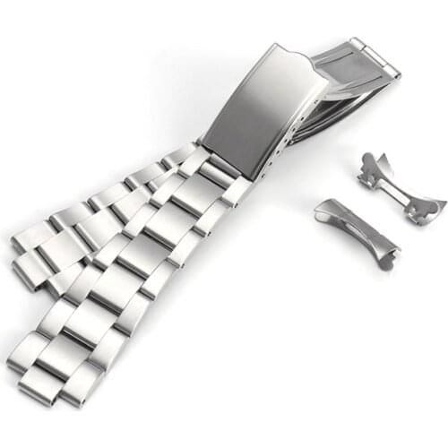19mm 20mm Stainless Steel Oyster Watch Band Fit For Rolex Omega Watch