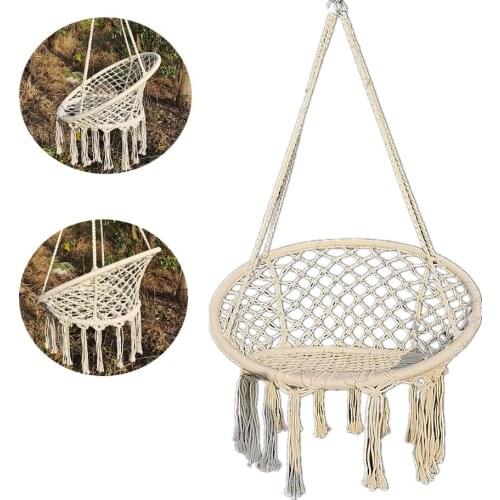 Nordic Cotton Rope Hammock Hanging Chair Handmade Knitted Outdoor Relax for Children Child Hanging Chair