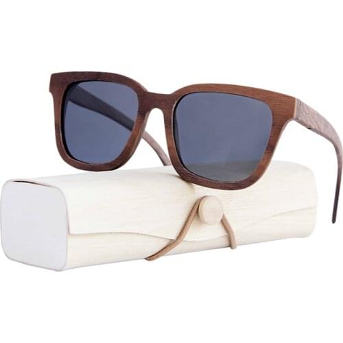Black walnut wood sunglasses for women Unisex Polarized for Driving sun glasses Wooden Case Beach eyeglasses Anti-UV