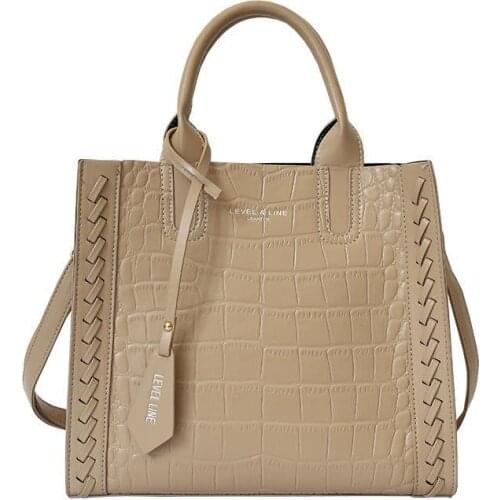 PU Leather Crossbody Bags For Women 2021 Trend Shoulder bags Crocodile big Handbags Designer Brand Tassel ladies Hand Bag black