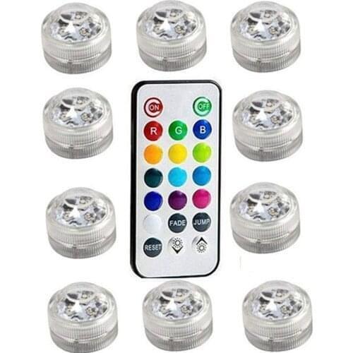 LED Underwater Light Battery Operated Submersible Lights for Home Fish Tank Pond Swimming Pool Wedding Party Decoration Lamp