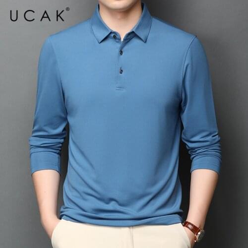 UCAK Brand T Shirt Men Long Sleeve Business Casual T-Shirt Men Clothes Spring Autumn Top Quality Tee Shirt Homme Tops U5326