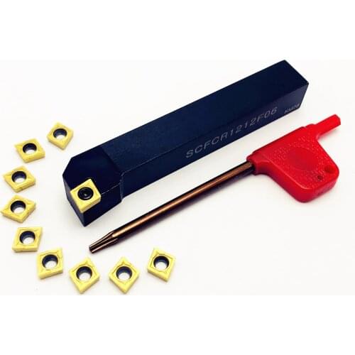 Free Shipping SCFCR0808/1010/1212H06 CNC lathe tool bar processing tool external tools holder for CCMT060204 indexable blade