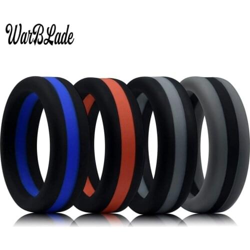 WarBLade Colorful Three Layered Silicone Ring For Men Women Wedding Rings Hypoallergenic Crossfit Flexible Rubber Finger Ring