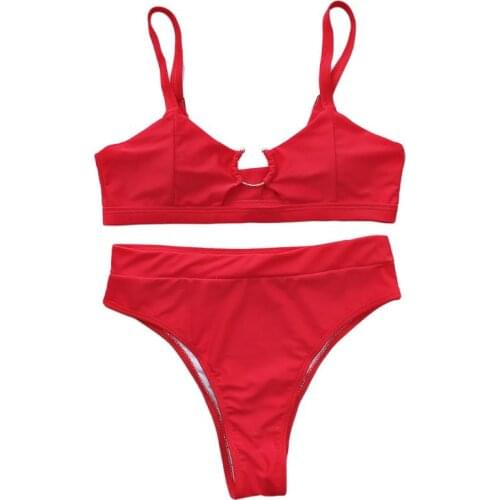 Women Sexy Bikini Set Push Up Metal Ring Swimsuit Leopard Snakeskin Beachwear A0NF