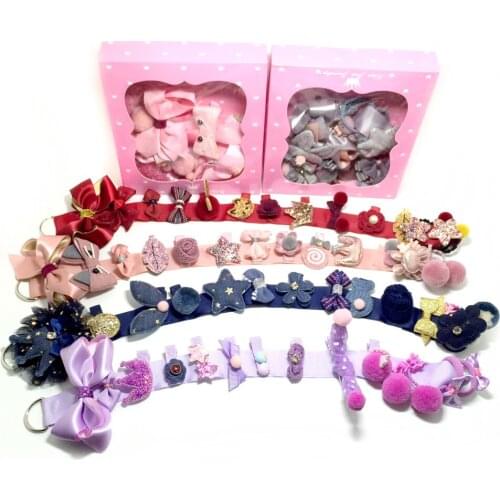 18 pcs / set Flowers Hair Clips Bowknot Children Stars Cartoon Children Girls Handmade Accessories Hairpins Headwear Gift box