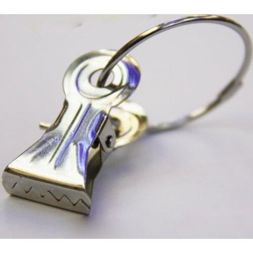 20pcs/lot Stainless steel clothes rack curtain tape ring jagg clip multi purpose metal curtain small iron hanger rings clip