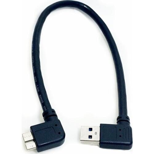 30cm 90 degree right angled Micro B USB 3.0 Data Sync Charging Short Cable for USB3.0 Mobile hard disk
