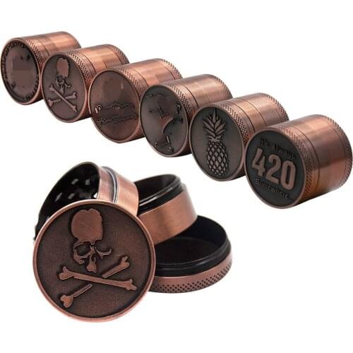 4 Layer 40mm diameter cool Design Metal Stainless Steel Tobacco Cigar Grinder Vintage Metal Herbal Herb Grinder Crusher