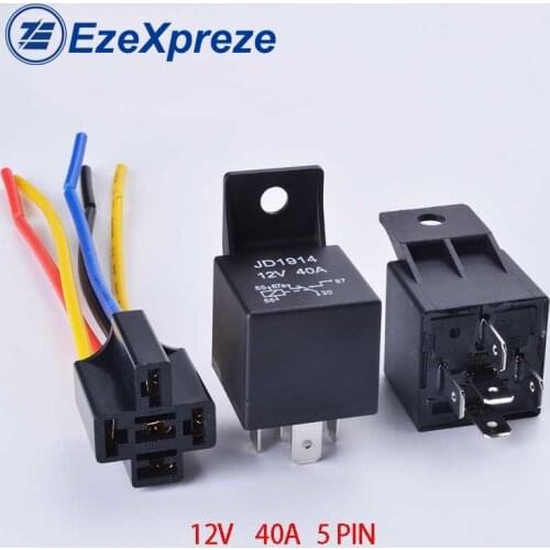5set JD1914 Car Auto Relay Automotive Relay 12V 40A 5PinS DC AMP SPDT Relay Practical Socket Starter Universal 1NO+NC Motercycle