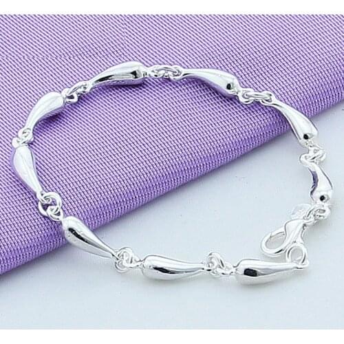 925 Sterling Silver Water Drop Bracelet Luxury Brand Women Bracelet Bileklik Silver Bracelet Jewelry Christmas Gift