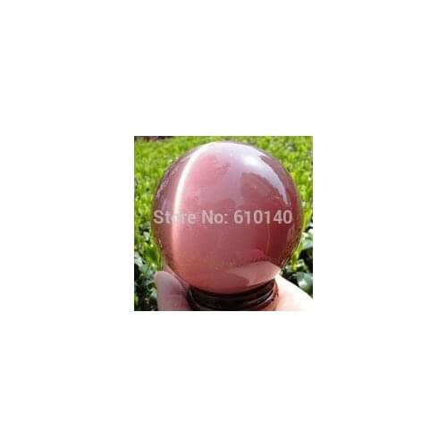 AAA+++ Hot Sell ASIAN QUARTZ PINK CAT EYE CRYSTAL BALL SPHERE 60MM + STAND