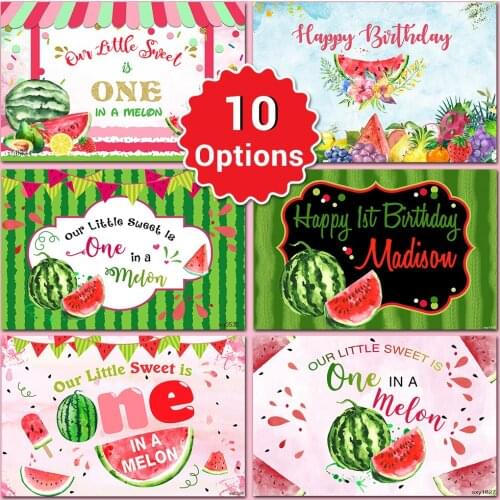 Watermelon 1st Birthday Birthday Party Decor Backdrop Sweet One In A Melon Summer Fruit Background Photography Props Photophone