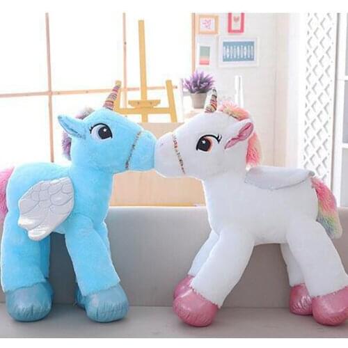 Color unicorn Children plush toys angular wings horse kids baby birthday gift stuffed toy