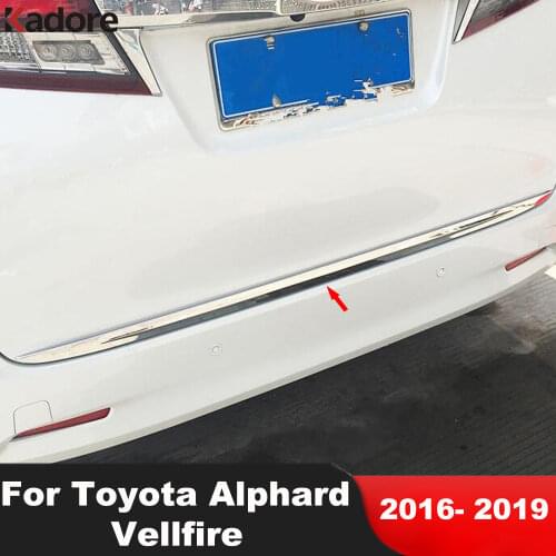 For Toyota Alphard Vellfire 2015 2016 2017 2018 2019 Steel Rear Trunk Lid Edge Tailgate Boot Door Garnish Strip Styling Trim