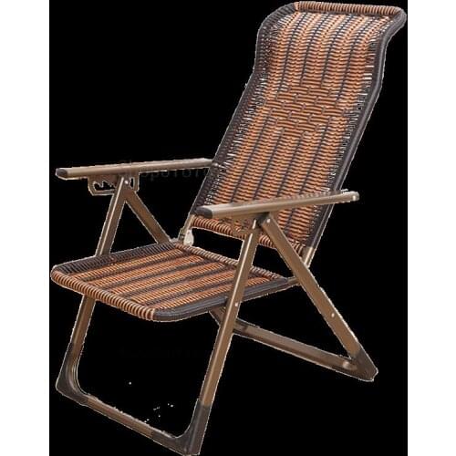 Summer Mahjong block mat lounge chair woven rattan lounge chair folding lounge chair office chair nap lunch break bamboo chair