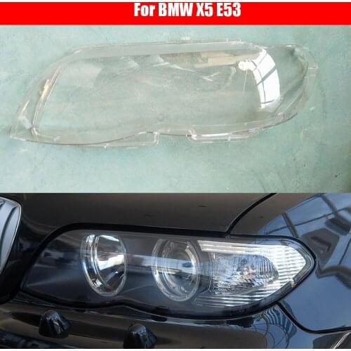 Car Headlight Lens For BMW X5 E53 2004 2005 2006 2007 Car Headlight Headlamp Lens Auto Shell Cover Driver & Passenger Side