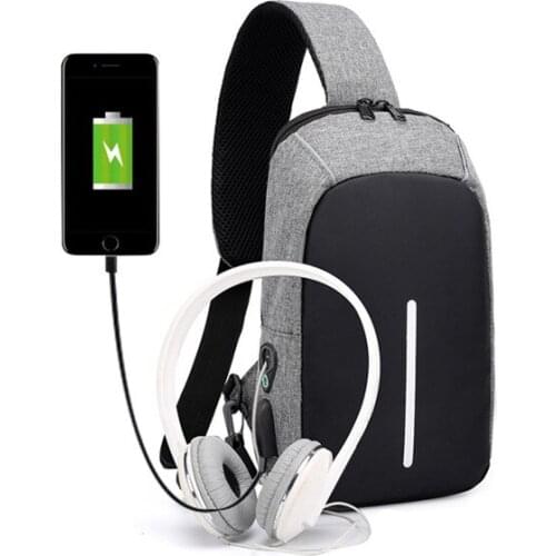Multifunction Casual Messenger Bag Men Travel USB Charging Design Man Chest Bag Pack Anti Theft Shoulder Crossbody bags