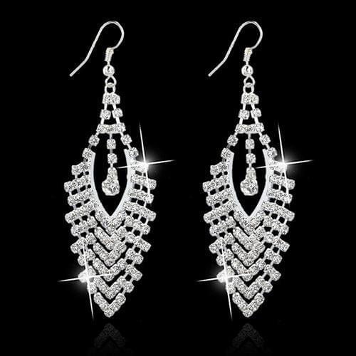 Fashion Womens Earrings Rhinestone Tassels Party Drops Long Dangle Jewelry Earrings aretes de mujer серьги женские