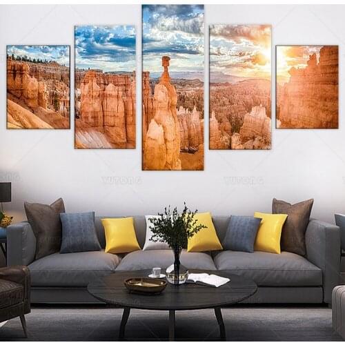 Bryce Canyon National Park Thors Hammer Sunrise Landscape Wall Decor US Utah Wall Art Picture Canvas Print Poster Painting Fram