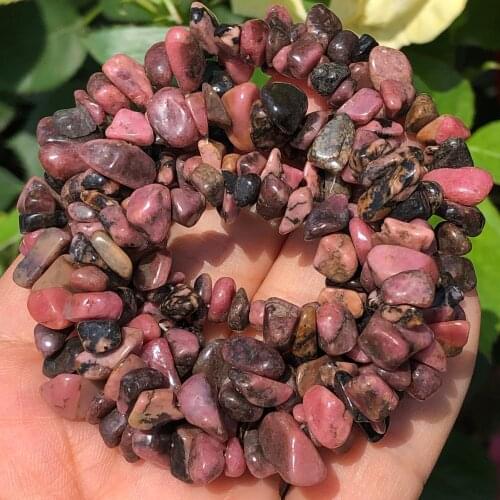 5-8mm Natural Freeform Black Lace Rhodonite Chips Gravel Stone Irregular Beads For Jewelry Making DIY Earrings Bracelet Necklace