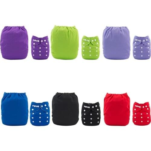 Newest Naughty Baby Double Row Snaps Solid Color Pocket Diapers Covers Babies Nappy Infant With Insert Baby Cloth Diapers