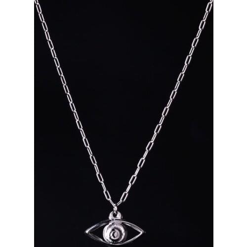 Three dimensional hollowing out eye Pendant Necklace for Women Girl Trendy Stainless Steel Jewelry New Metal Choker Holiday Gift