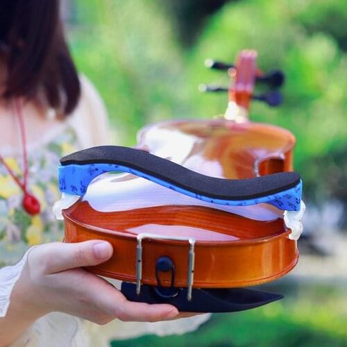 M MBAT Violin Shoulder Rest 3/4 4/4 Maple Wood Silica Gel Blue Adjustable Professional Violin Shoulder Rest Parts Accessories