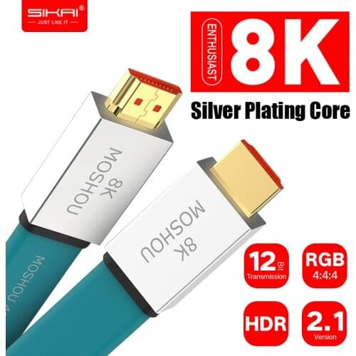 Enthusiast HDMI-compatible 2.1Cable Ultra-HD(UHD) 8K@120Hz MOSHOU 48Gbs Male to Male Audio Video HDMI-compatible Cable HDR 4:4:4