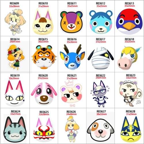 30pcs/lot Flatback Cartoon Animal Printed Resin Embellishments Phone Case Handamde Earring Decor Material R0360 R0361 R0362