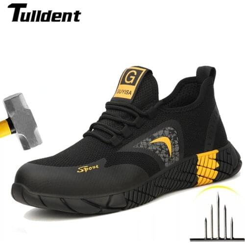 Work Safety Shoes Men Lightweight Breathable Soft Comfortable Steel Toe Work Shoes Anti-smashing Puncture Proof