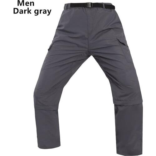 Detachable Mens Summer Thin Quick Dry Pants Outdoor Fishing Camp Hiking Climbing Sports Breathable Fast Drying Removable Trouser