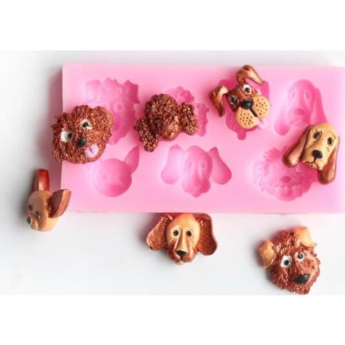 7 kinds of puppy expression pattern silicone mold DIY fondant chocolate mold bakeware kitchen accessories