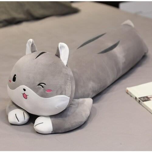 Cute Creative Animal Cat Nap Sleeping Pillow Cushion Plush Toys Long Soft Toys Office Stuffed Gift Doll for Kids