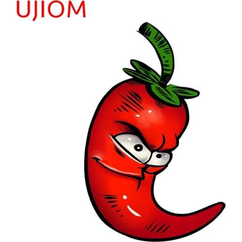 UJIOM Cartoon Chili Red Hot Spicy Food Sticker Decor Home Switch Panel WallSticker Mural Home Wallpaper Room Decals Decoration