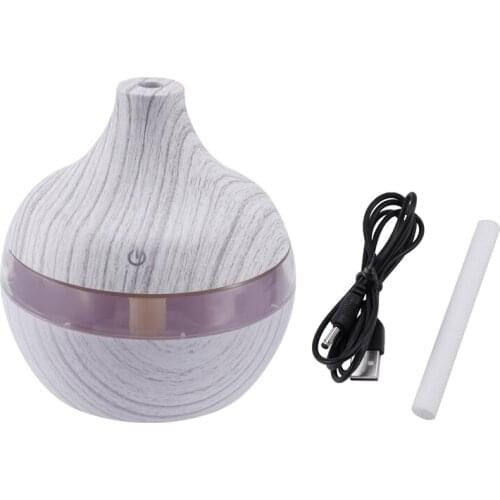 300Ml Air Humidifier USB Wood Grain Aromatherapy Essential Oil Diffuser Aromatherapy Humidifier LED 7 Color Night Light