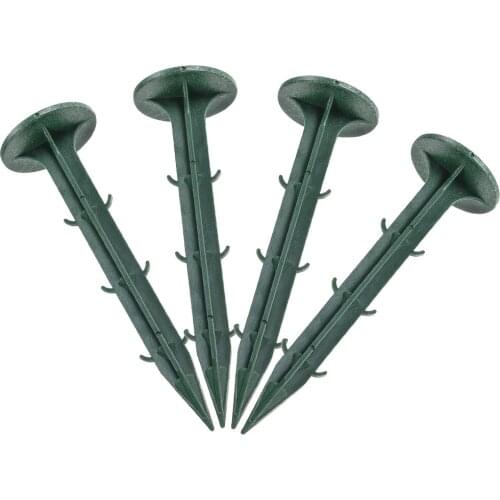 Uxcell 40pcs Plastic Garden Stakes Anchors Landscape Ground Nail 110mm 4.3-inch Green for Home Garden DIY Application