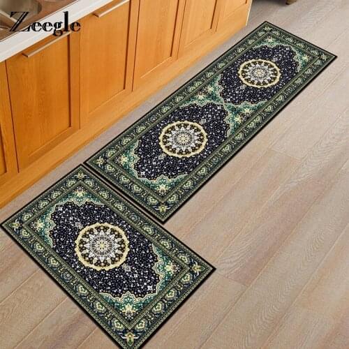 Zeegle Jacquard Kitchen Carpet Entrance Doormats Non-slip Floor Carpet For Living Room Bedroom Bedside Mat Sofa Table Floor Mats