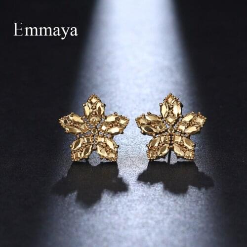 Emmaya 2020 New Noble Star Appearance Gold Earring Zirconia For Female Fashion Decoration In Dinner Shiny Jewelry Ingenious Gift