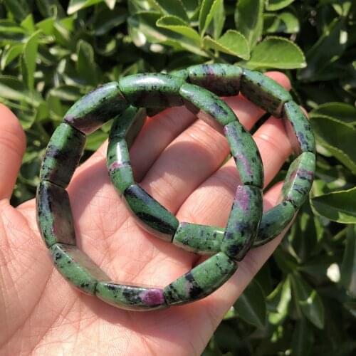 Natural Ruby Zoisite Bracelet Hand Platoon Bangle Crystal Healing Stones Women Jewelry Gift