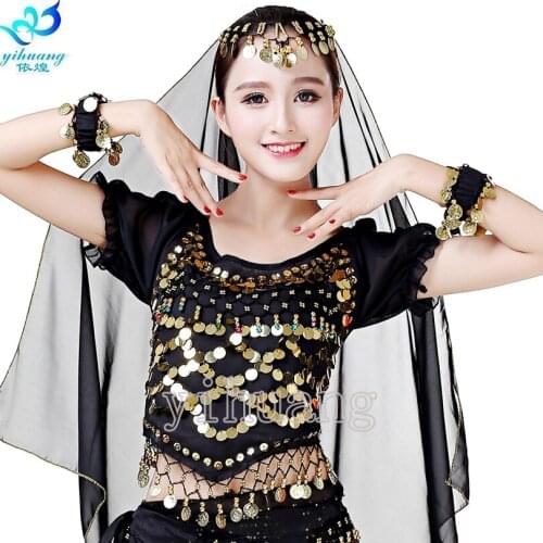 Women Halloween Costume Blouses Belly Dancing Costumes Tops Festival Clothing Gypsy Performance Show Chiffon 10 Colors
