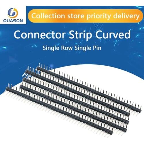 10pcs 40 Pin 1x40 Single Row Male 2.54mm Breakable Pin Header Right Angle Connector Strip bending