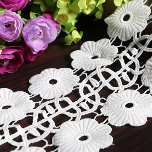 12CM Lace Accessories Cloth Material 2 YARD White Color Lace Cotton DIY Decoration Material Cord Lace Fabric