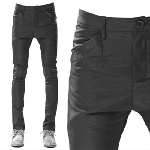 27-44 Mens New Casual Pants Boot Cut Taper Pants Skinny Pants Harem Pants Male Hairstylist Slim Long Trousers Singer Costumes