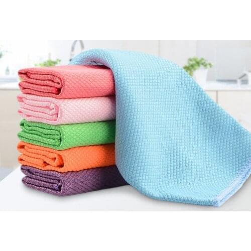 3PCS 30 x 40cm Soft Microfiber Cleaning Towel Kitchen Absorbable Glass Window Cleaning Cloth Car Dish Towel Dust Clean Pack New