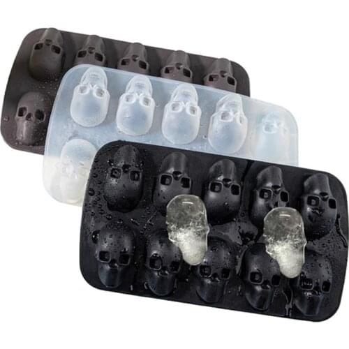 3D Skull Silicone Mold Ice Cube Maker Chocolate Mould Tray Ice Cream DIY Tool Whiskey Wine Cocktail Ice Cube Kitchen Accessories