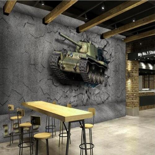 Beibehang 3D Tank Photo Wall paper Home Decor Murals 3D Living Room Bedroom Background wallpaper for walls 3 d papel de parede
