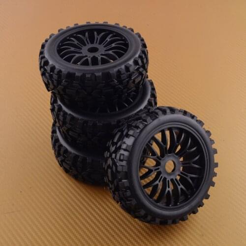 4pcs Hex 17mm Black Badlands Wheel Tires Fit For RC 1/8 Losi HPI XTR ATV Off Road Buggy Car Accessory