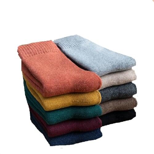 5 Pairs/Lot Men Thermal Winter Autumn Warm Crew Socks Male Terry Thick Work Socks